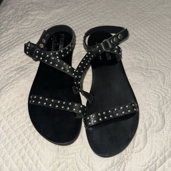 Amuse Society x Matisse Rock Muse Sandal Black Studded Size 7 Leather - Picture 4 of 8